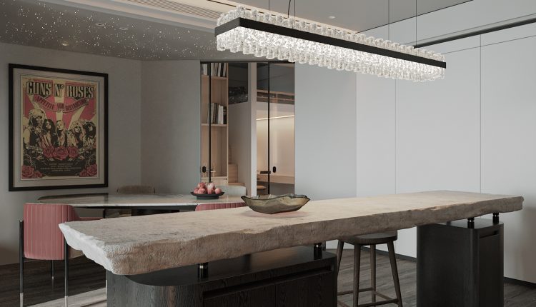 13274. 3D Living Room – Kitchen Interior Model Download by Anh Tu Do