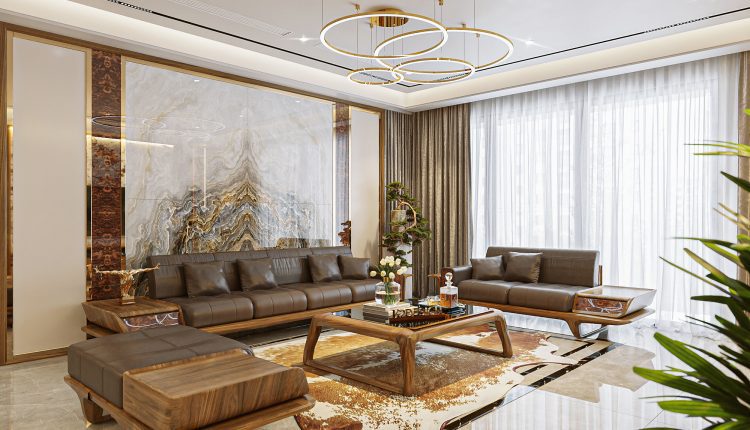 13277. 3D Living Room – Kitchen Interior Model Download by Long Nguyen
