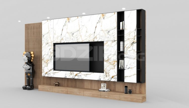 5302. Free 3D Tv Wall Model Download