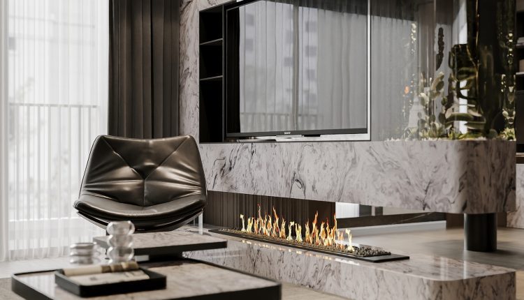 13359. 3D Living Room – Kitchen Interior Model Download by Trung Nghia