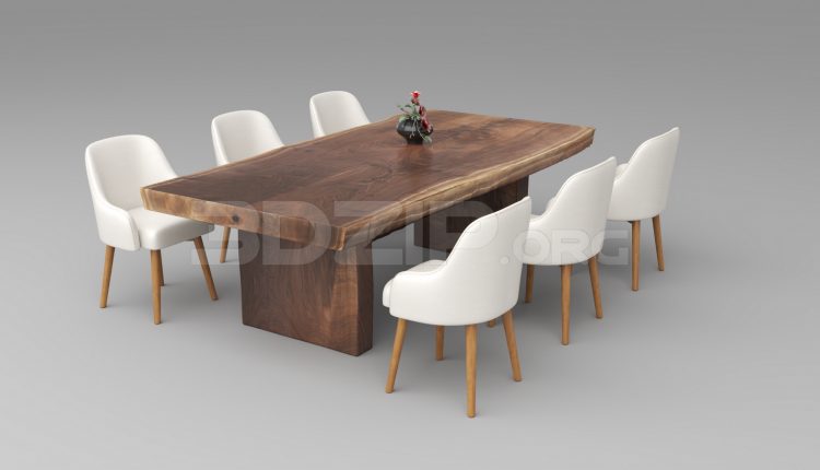 5338. Free 3D Dining Table And Chair Model Download