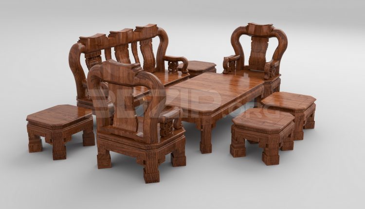 5339. Free 3D Table And Chair Model Download