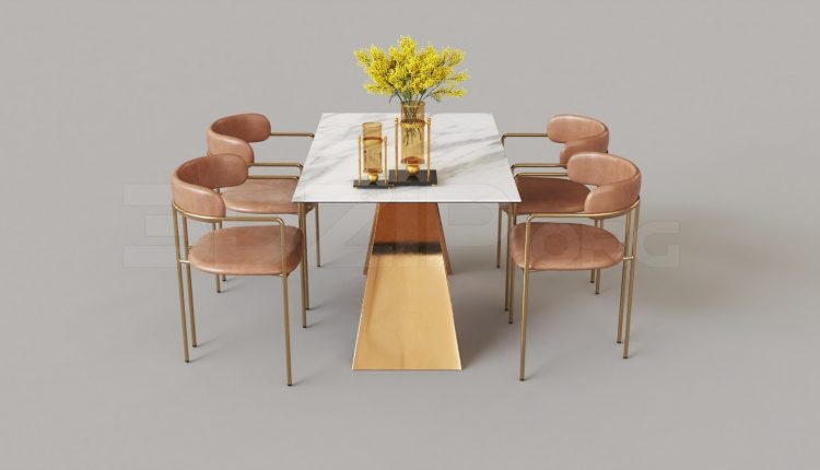 5427. Free 3D Dining Table And Chair Model Download