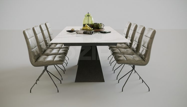 5451. Free 3D Dining Table And Chair Model Download