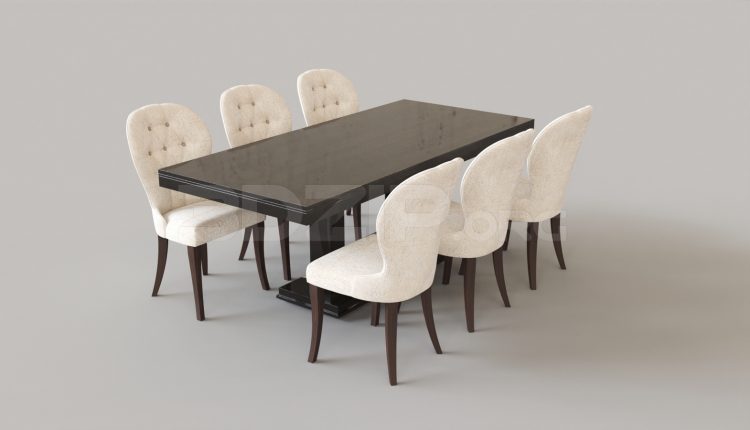 5476. Free 3D Dining Table And Chair Model Download