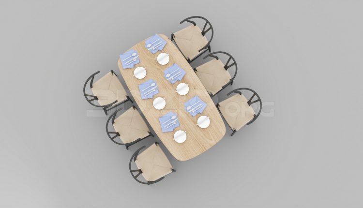 5497. Free 3D Dining Table And Chair Model Download