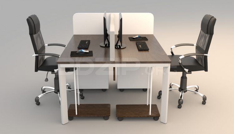 5542. Free 3D Office desk Model Download