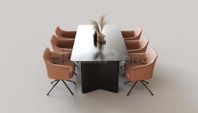 5552. Free 3D Dining Table And Chair Model Download