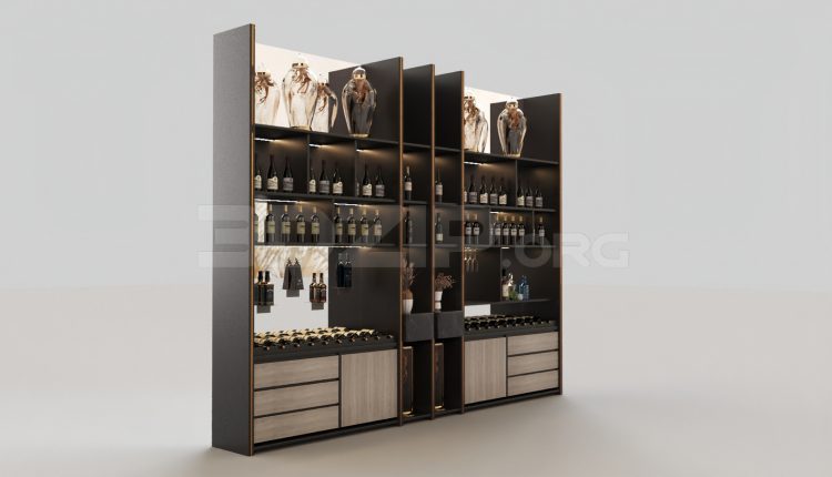 5615. Free 3D Wine Cabinet Model Download