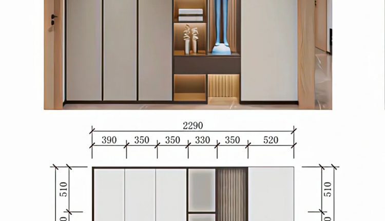 11316. Free Download Detailed dimensions of the wardrobe By Kha Vi