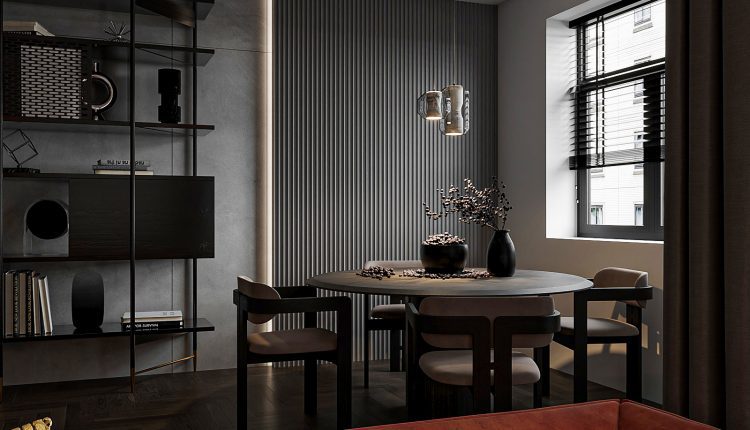 13388. 3D Living Room – Kitchen Interior Model Download by Duy Trinh
