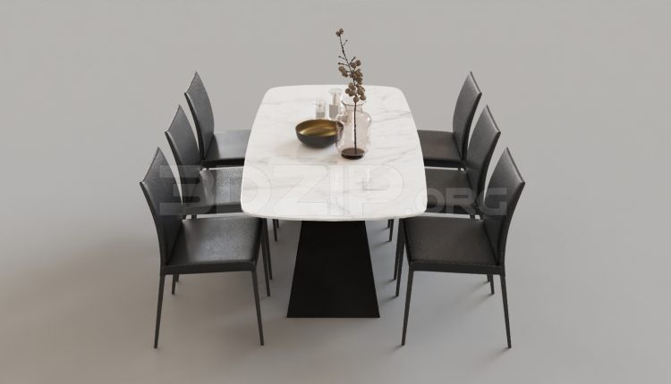 5623. Free 3D Dining Table And Chair Model Download