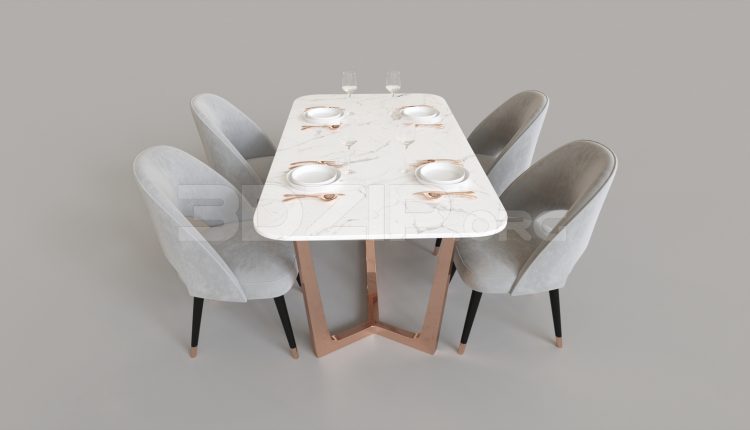 5654. Free 3D Dining Table And Chair Model Download