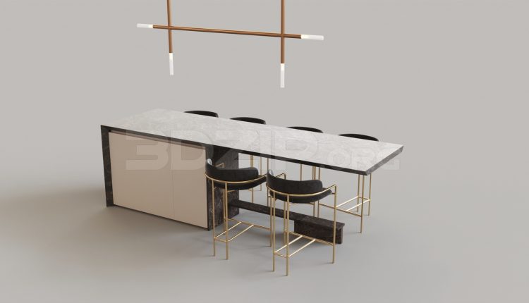 5667. Free 3D Kitchen Island Model Download