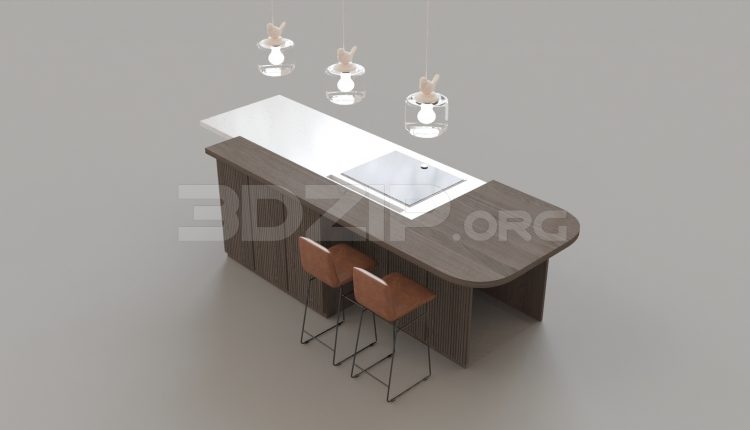 5790. Free 3D Kitchen Island Model Download