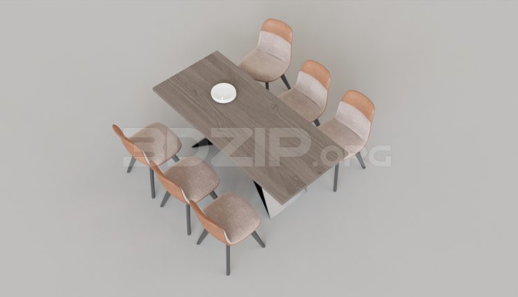 5791. Free 3D Dining Table And Chair Model Download