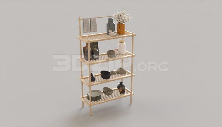 5854. Free 3D Decorative Shelves Model Download