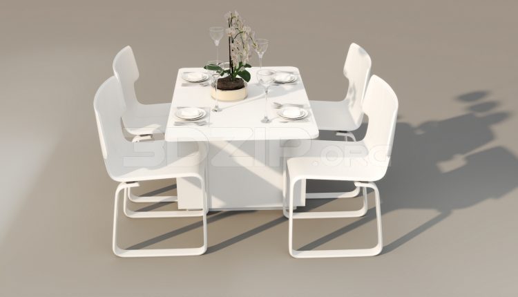 5867 Free 3D Dining Table And Chair Model Download