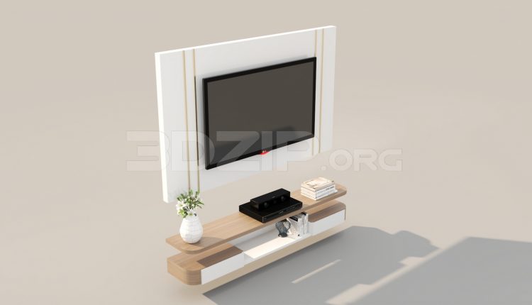 5871. Free 3D Tv Wall Model Download (2)
