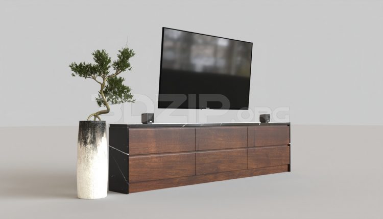 5877. Free 3D TV Cabinet Model Download