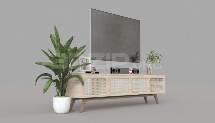5887. Free 3D TV Cabinet Model Download