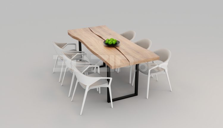 5914. Free 3D Dining Table And Chair Model Download