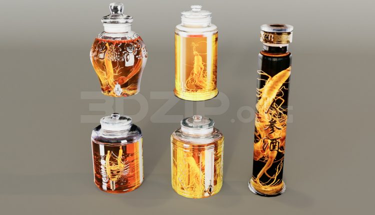11318. Free 3D Ginseng wine jar Models Download