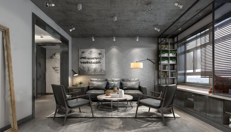 13405. 3D Living Room – Kitchen Interior Model Download