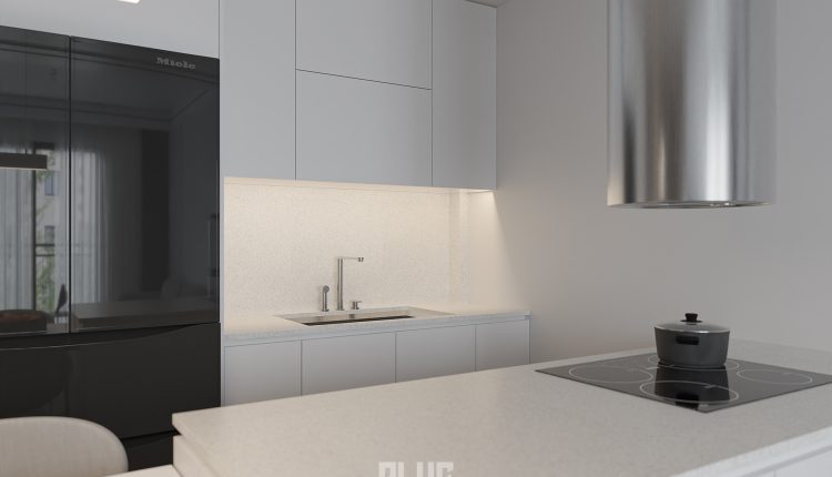 13414. 3D Living Room – Kitchen Interior Model Download by Huy Pham