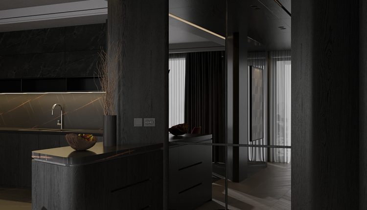 13429. 3D Living Room – Kitchen Interior Model Download by Hoang Tuan Anh