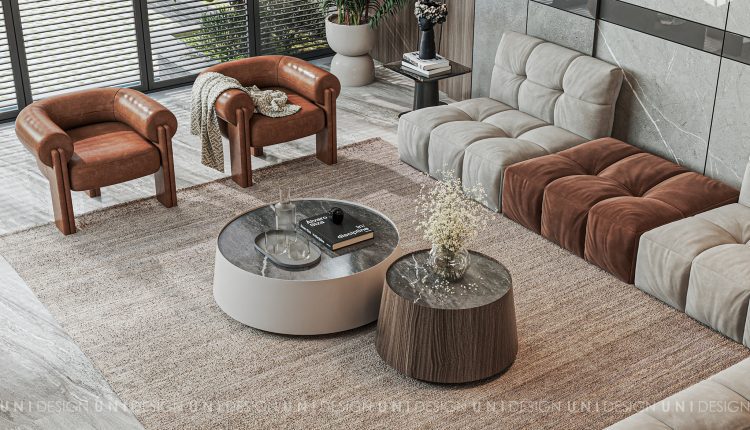 13430. 3D Living Room – Kitchen Interior Model Download by Nguyen Trung Phuc