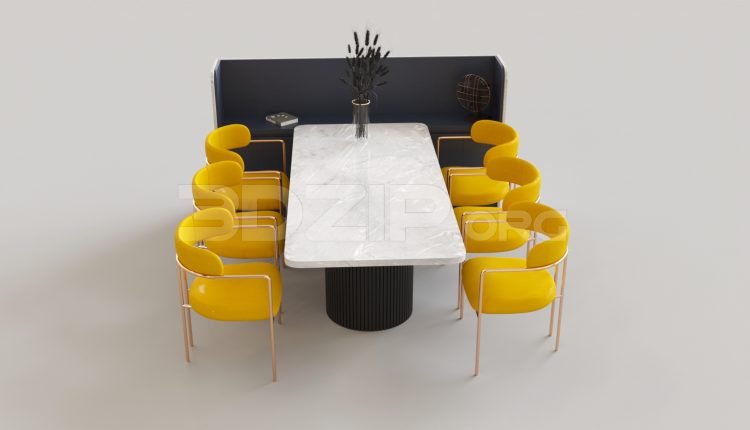 5924. Free 3D Dining Table And Chair Model Download