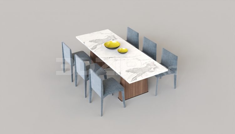 5934. Free 3D Dining Table And Chair Model Download