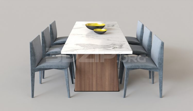 5934. Free 3D Dining Table And Chair Model Download
