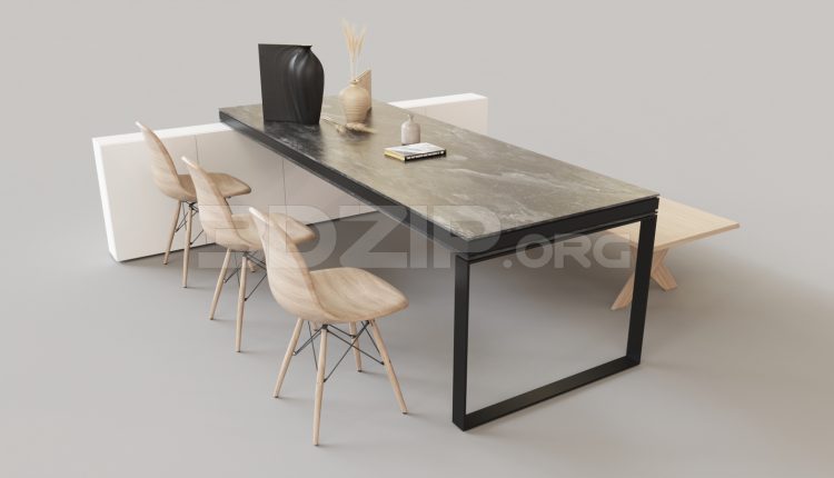5940. Free 3D Dining Table And Chair Model Download