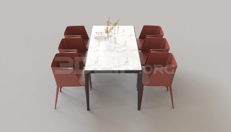 5950. Free 3D Dining Table And Chair Model Download