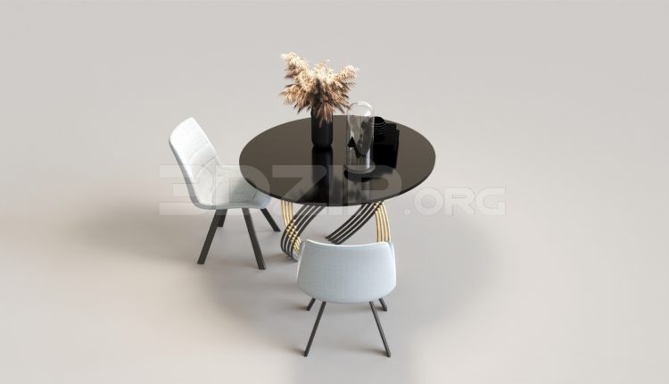 5980. Free 3D Dining Table And Chair Model Download
