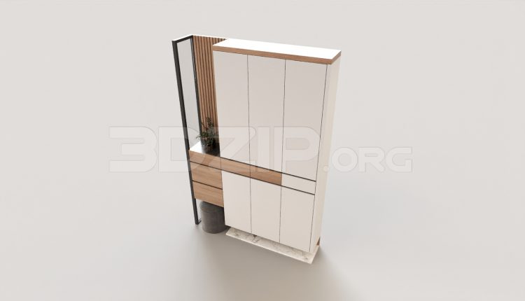 6058. Free 3D Shoe Cabinet Model Download