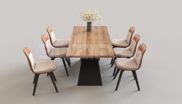 6072. Free 3D Dining Table And Chair Model Download