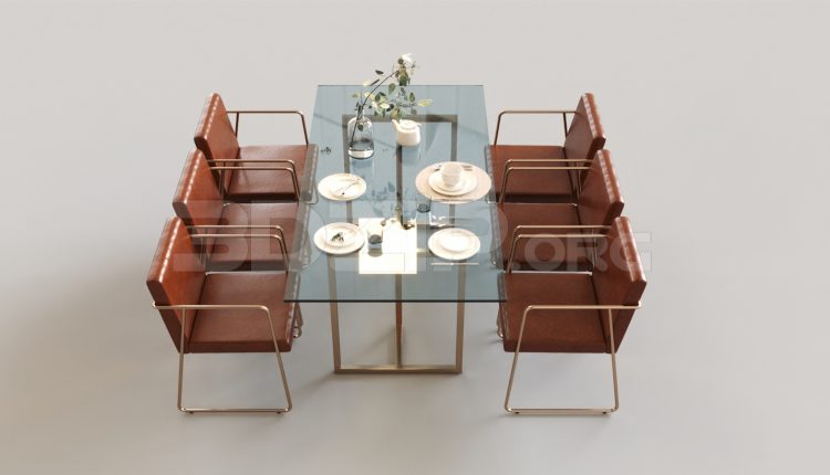 6136. Free 3D Dining Table And Chair Model Download
