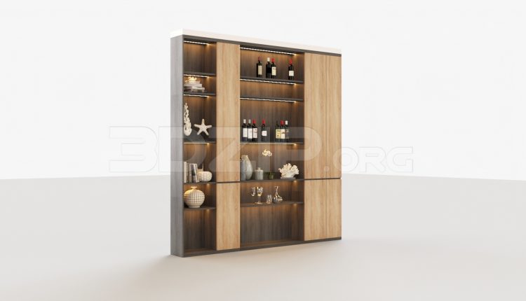 6144. Free 3D Wine Cabinet Model Download