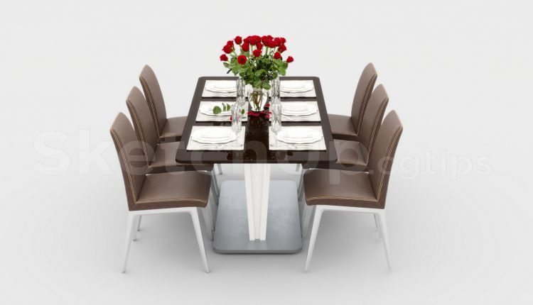 6154. Free 3D Dining Table And Chair Model Download