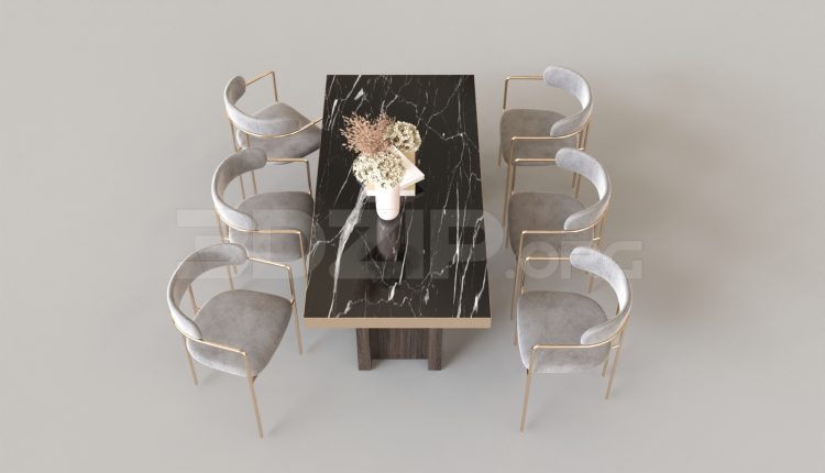6176. Free 3D Dining Table And Chair Model Download