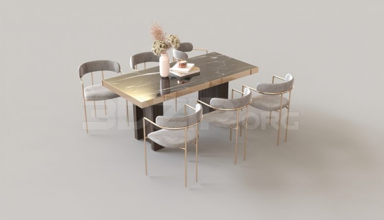 6176. Free 3D Dining Table And Chair Model Download