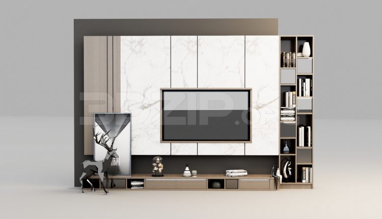 6255. Free 3D Tv Wall Model Download