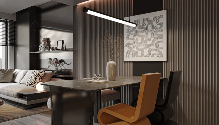 13459. 3D Living Room – Kitchen Interior Model Download By Pham Thanh