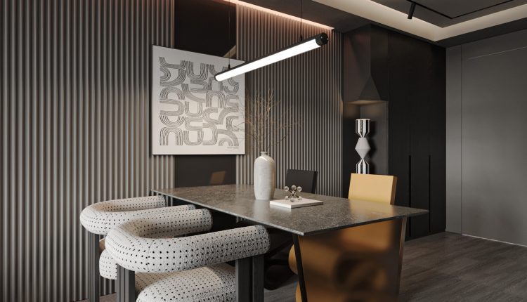 13459. 3D Living Room – Kitchen Interior Model Download By Pham Thanh