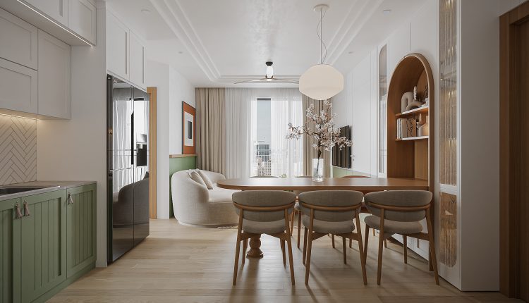 13460. 3D Living Room – Kitchen Interior Model Download By Phan Thanh Duong