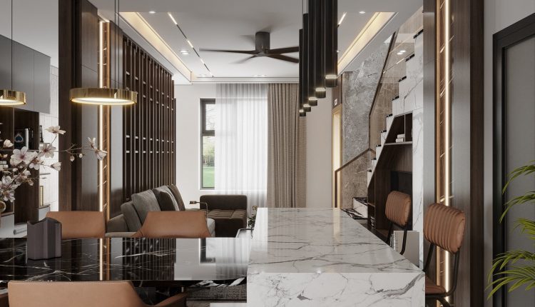 13463. 3D Living Room – Kitchen Interior Model Download By Ha