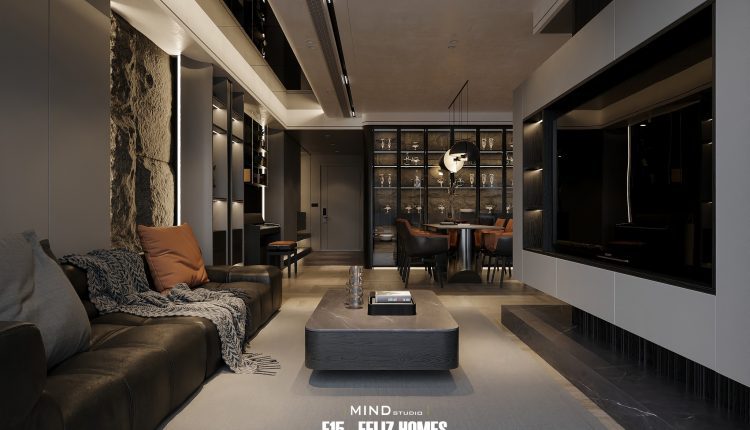 13467. 3D Living Room – Kitchen Interior Model Download By Trung Nghia